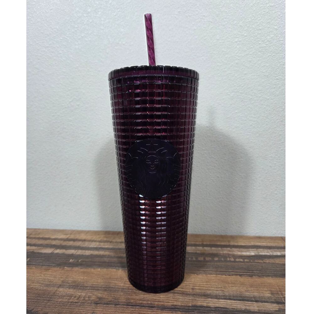 Starbucks Plum Berry Grid Disco Venti Tumbler 24oz 2020 Holiday